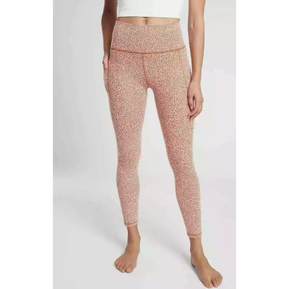 Athleta Women's 2X Salutation Stash II Textured Tight in Orange & White NWT $98 - Picture 2 of 3
